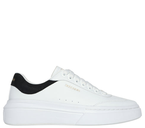 Pantofi sport, dama, SKECHERS CORDOVA CLASSIC-BEST BEHAVIOR 185060-WBK alb, piele ecologica